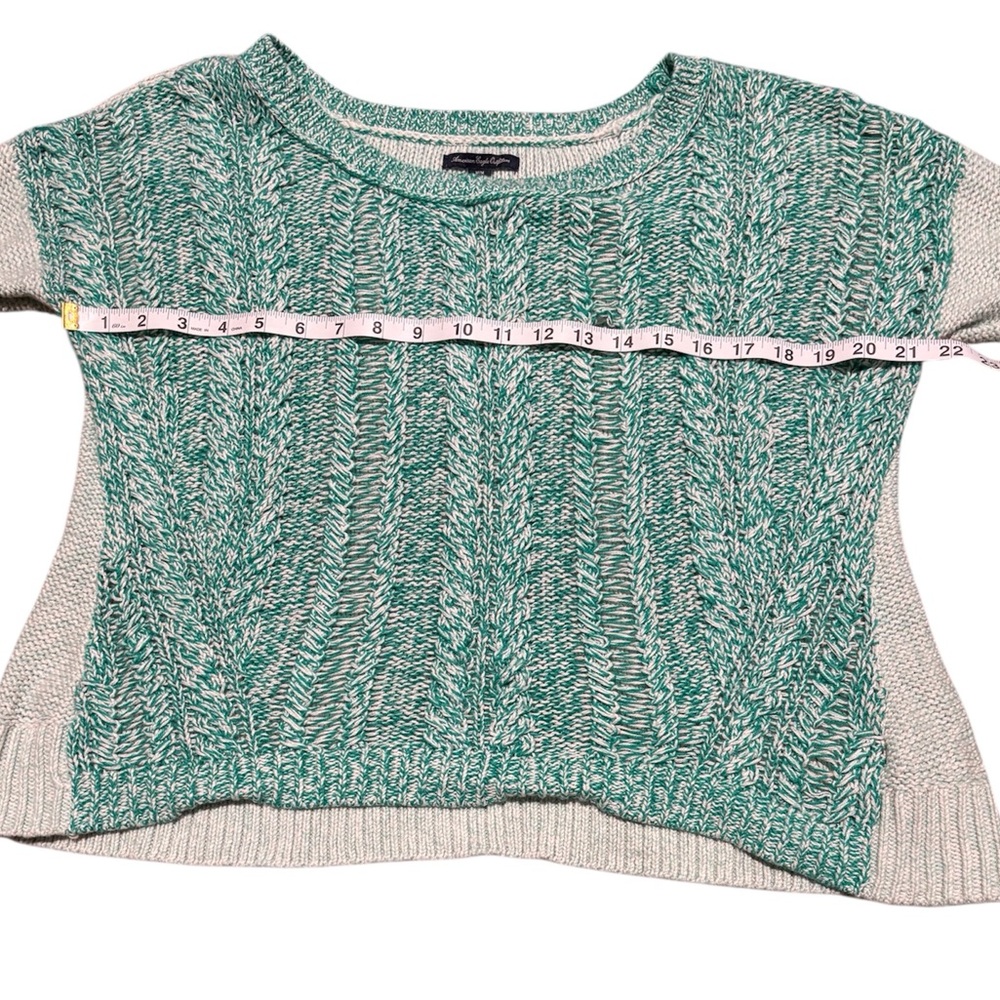American Eagle Outfitters Teal Cable Knit Sweater - Picture 6 of 6